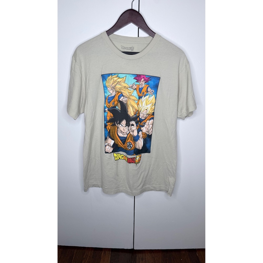 Dragon Ball Super Goku Forms Graphic Tan Sand Large Toei Animation‎ Tee Shirt